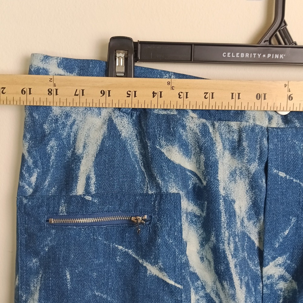 SHEIN Cargo Skirt Womens 3XL Blue Excellent Acid Wash Marble Utility Midi - Picture 7 of 8